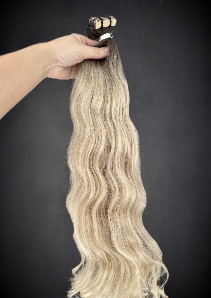 Extensii Tape-in SLAVIC Hair Ombre Saten Mediu/ Blond Natural - Extensii de par București