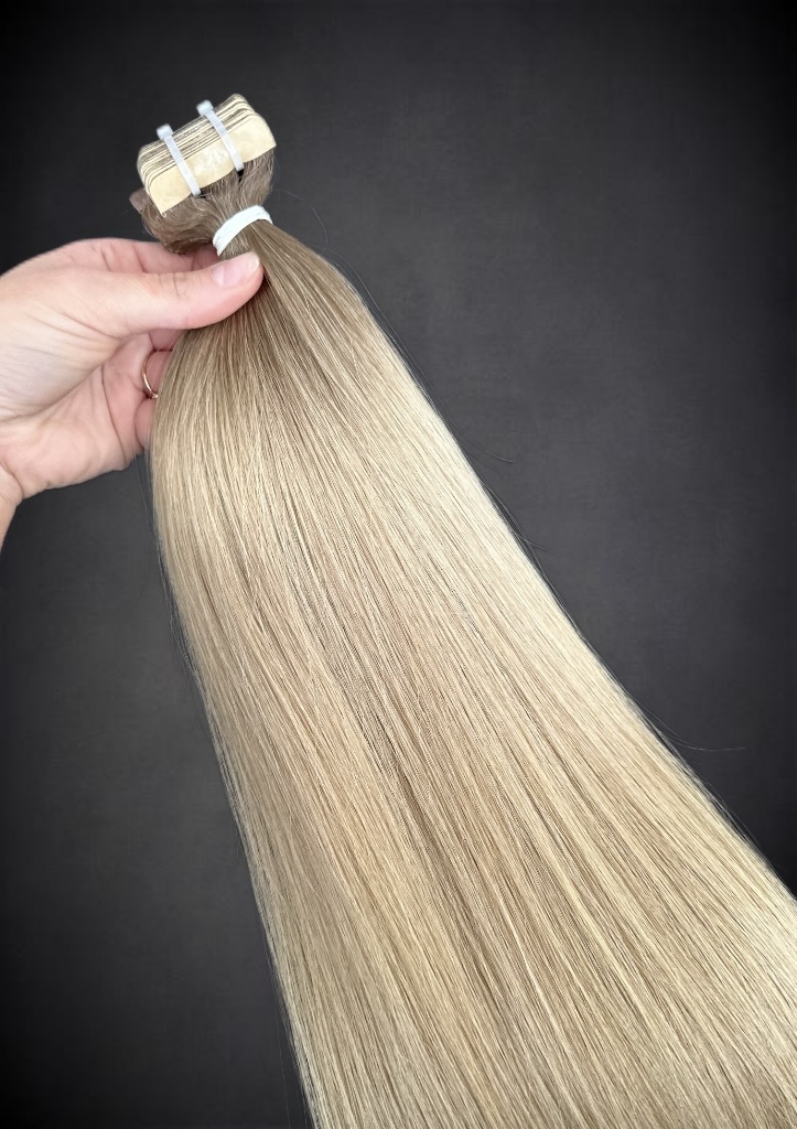 Extensii Tape-in SLAVIC Hair Ombre Saten Natural/ Blond Nisipiu - Extensii de par București