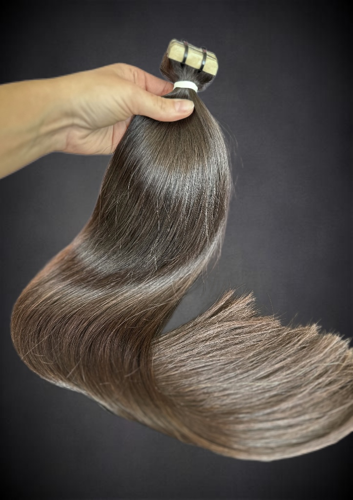 Extensii Tape-in SLAVIC Hair Saten Natural Inchis - Extensii de par București