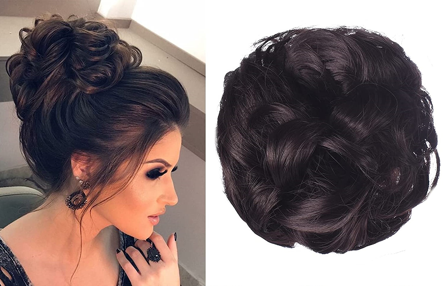Coc Elegant Sintetic Saten Inchis - Extensii de par București