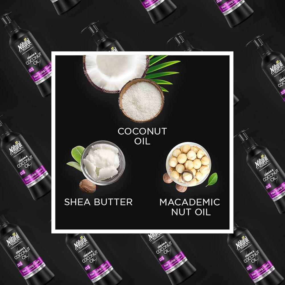 Crema hidratanta pentru bucle, cu ulei de cocos, Natural Formula, 400 ml - Extensii de par București