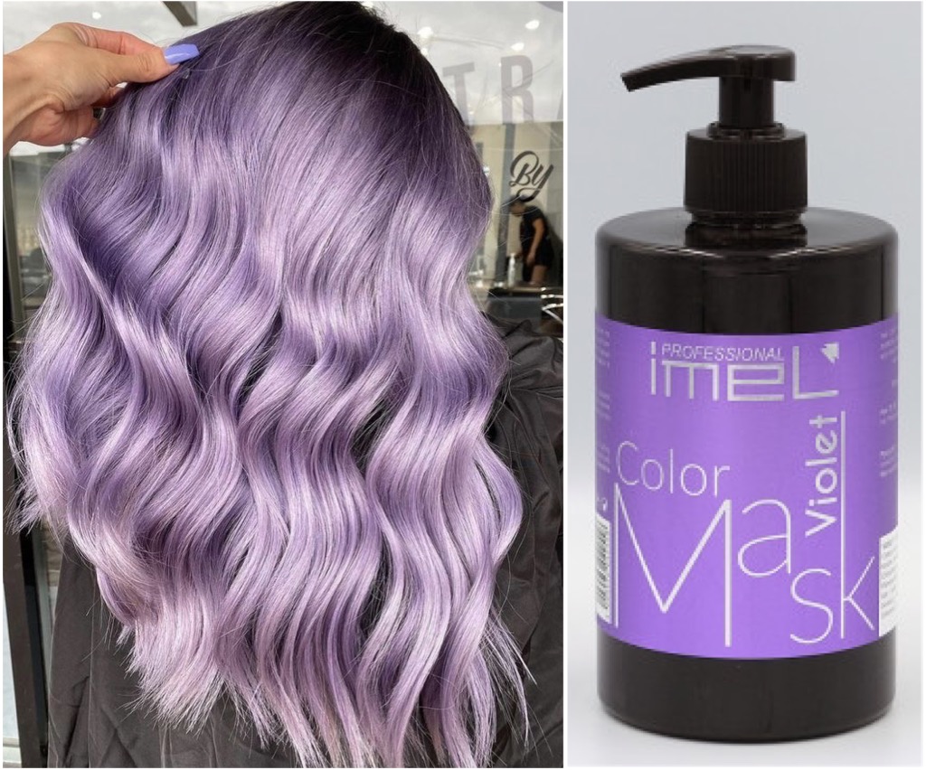 Masca nuantatoare Imel Professional Violet 500ml - Extensii de par București