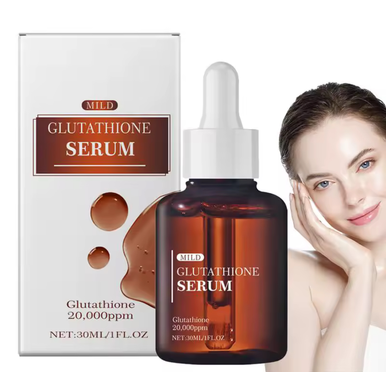 Ser pentru fata cu glutation, pentru reducerea liniilor fine si a ridurilor, 30 ml - Extensii de par București