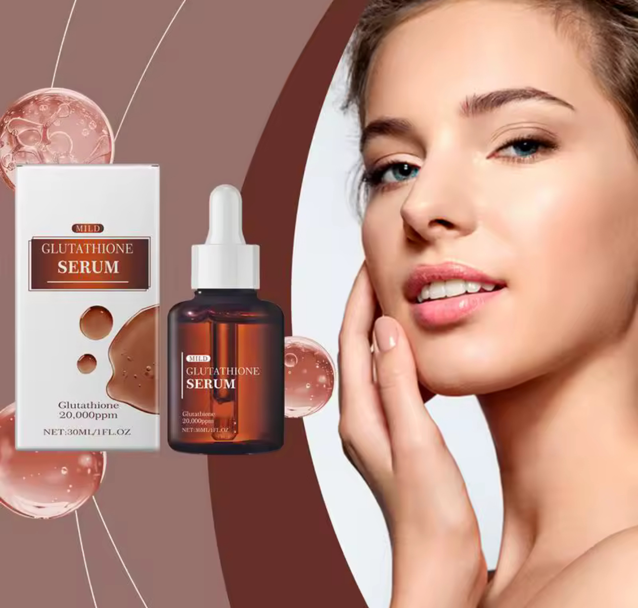 Ser pentru fata cu glutation, pentru reducerea liniilor fine si a ridurilor, 30 ml - Extensii de par București