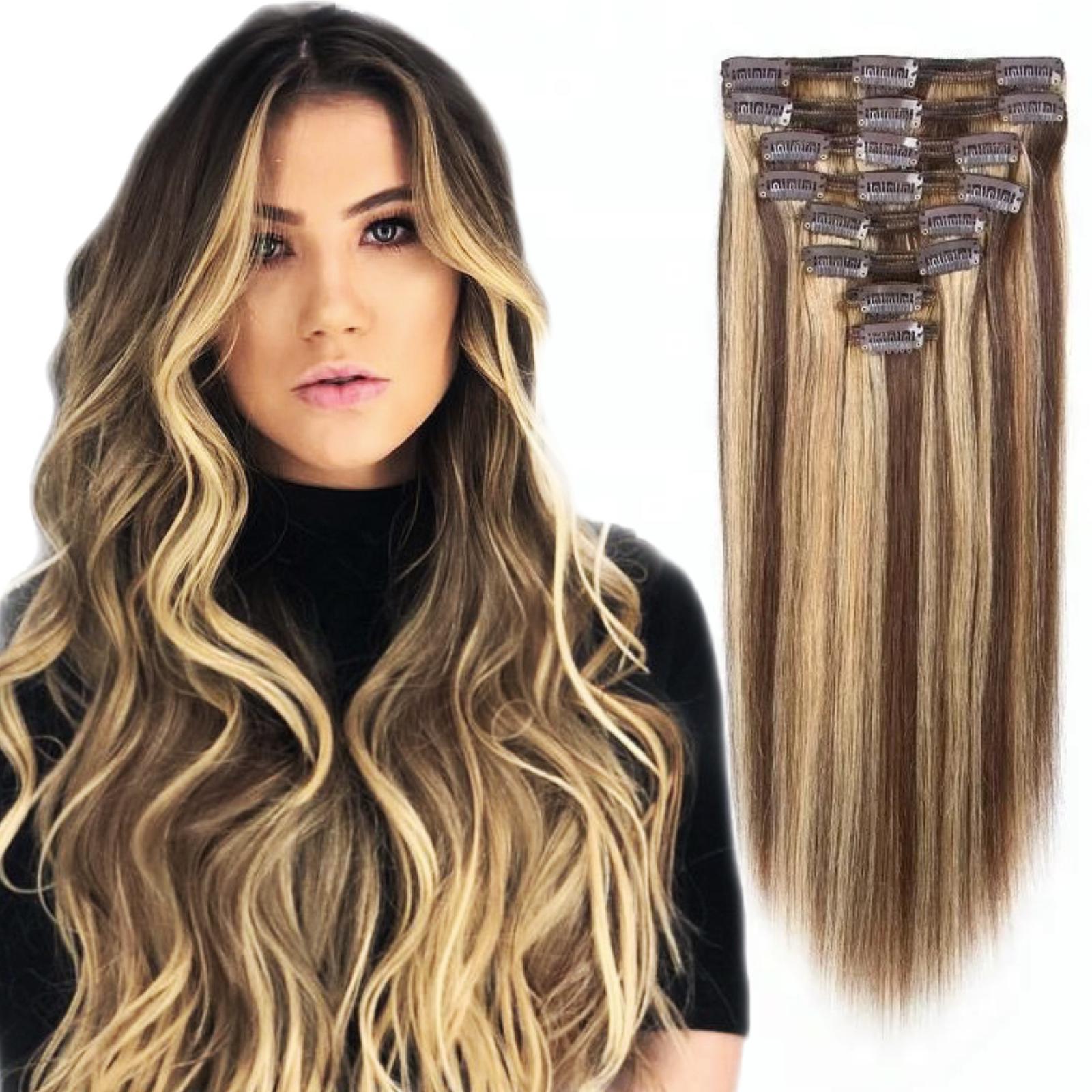 Extensii Clip-On Luxe Balayage #7 #613 - Extensii de par București