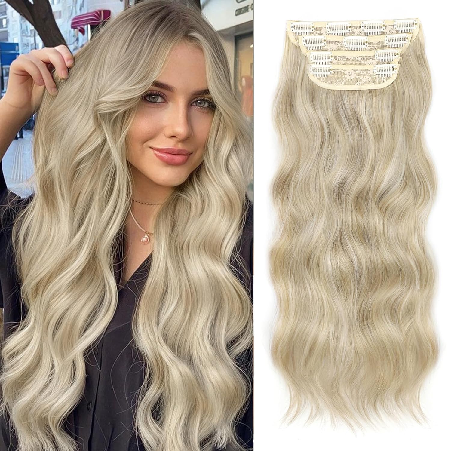 Extensii clip-on sintetic (super volum) Blond Natural - Extensii de par București