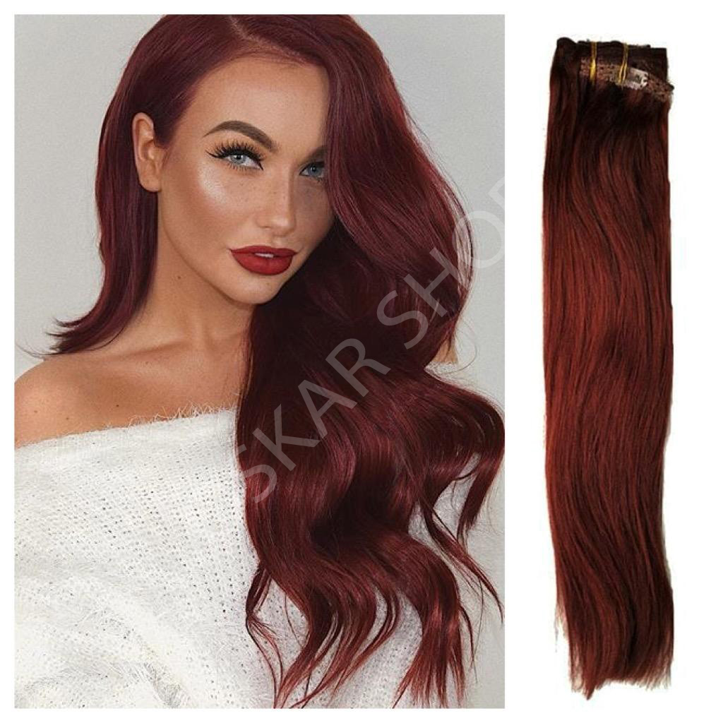Set Easy Clip-On Burgundy 2 - Extensii de par București Set Easy Clip-On Burgundy 2 - Extensii de par București