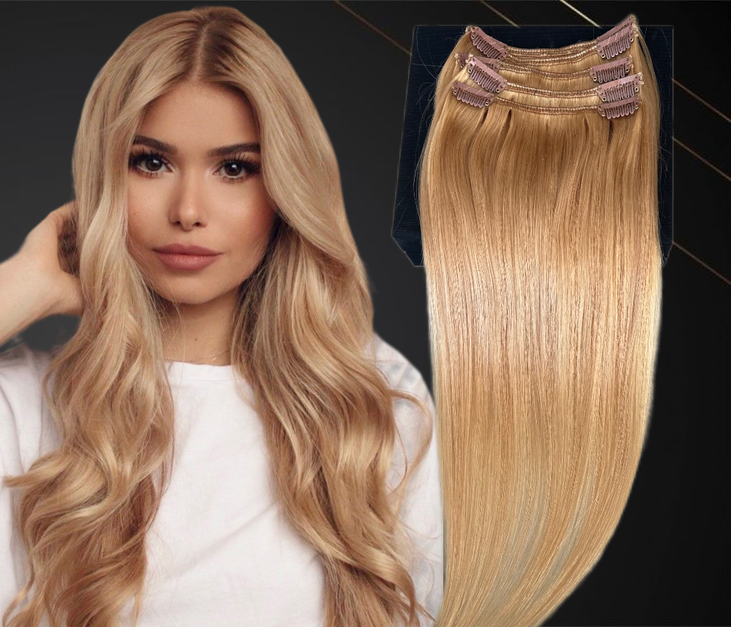 Extensii Clip-On MiniGold Blond Aluna #8 - Extensii de par București