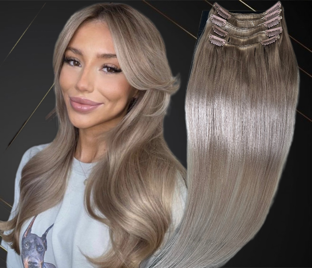 Extensii Clip-On MiniGold Blond Cenusiu Inchis - Extensii de par București
