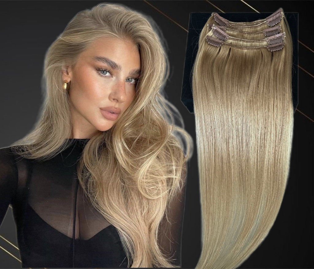 Extensii Clip-On MiniGold Blond Nisipiu #18 - Extensii de par București