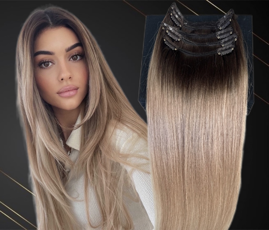 Extensii Clip-On MiniGold Ombre #2/#20 - Extensii de par București