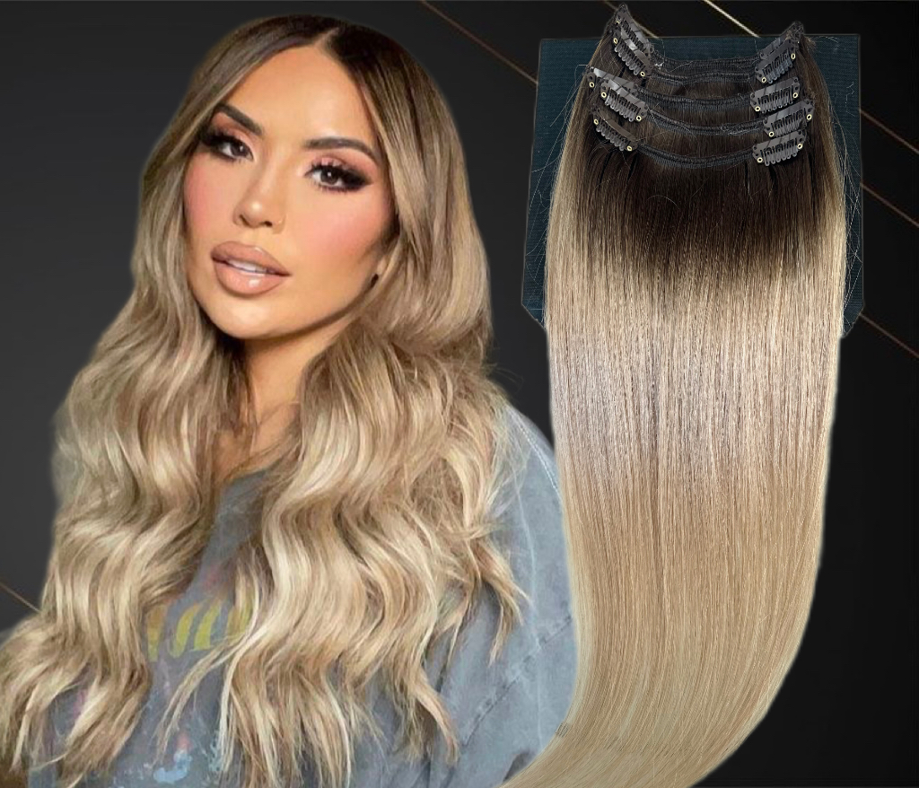 Extensii Clip-On MiniGold Ombre #4/#20 - Extensii de par București