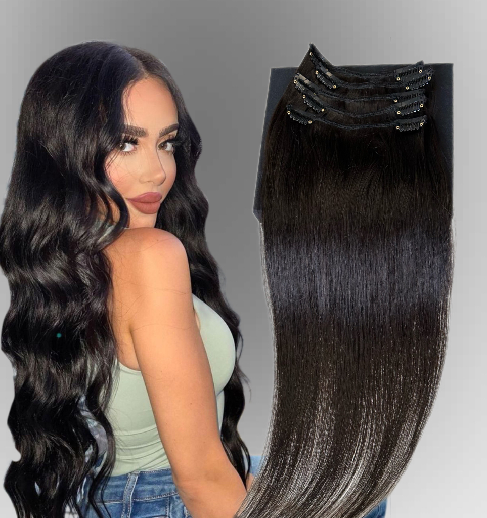 Extensii Clip-On MiniGold Negru Natural #1A - Extensii de par București