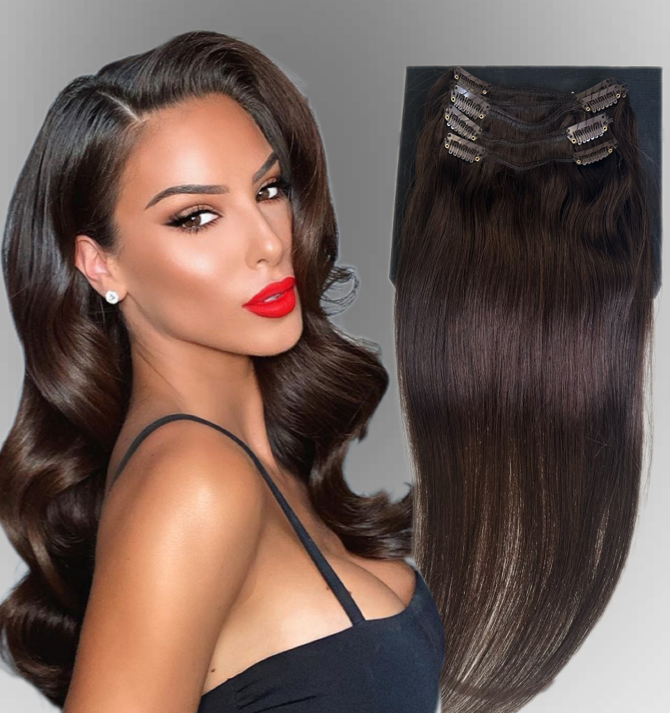 Extensii Clip-On MiniGold Saten Inchis #2 - Extensii de par București