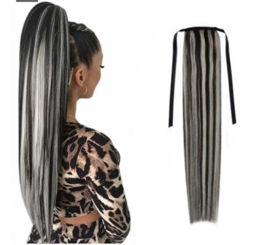 Coada de par White Platinum Balayage #1/ Light Grey - Extensii de par București Coada de par White Platinum Balayage #1/ Light Grey - Extensii de par București