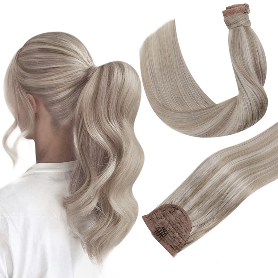 Coada de par Russian Hair Balayage #19/ Light Grey - Extensii de par București