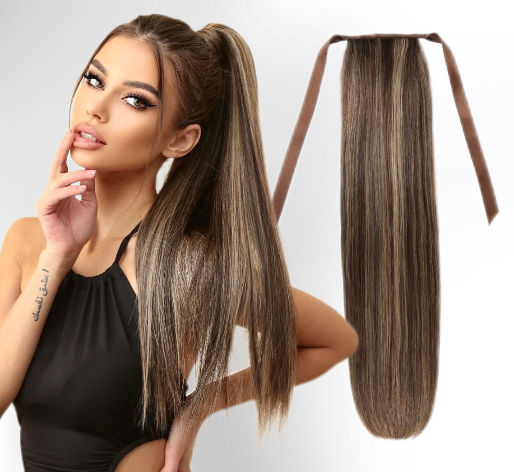Coada de par White Platinum Balayage #2/#24 - Extensii de par București