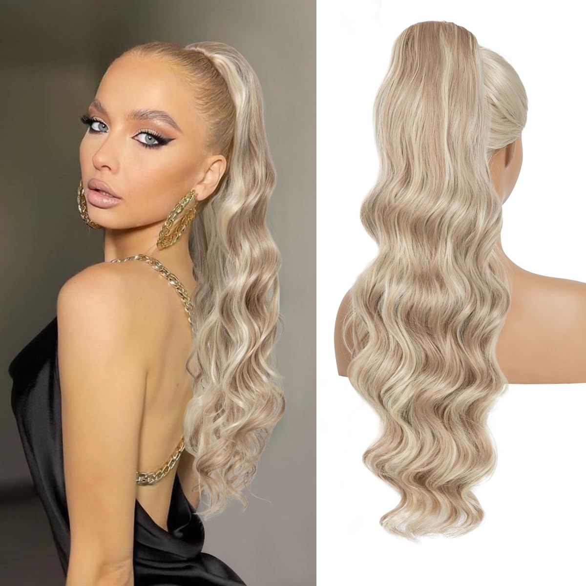 Coada de Par cu snur Blond #18/60 , 70 cm - Extensii de par București