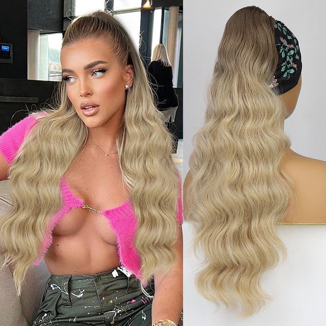 Coada de Par cu snur Ombre Saten Foarte Deschis/ Blond natural, 70 cm - Extensii de par București