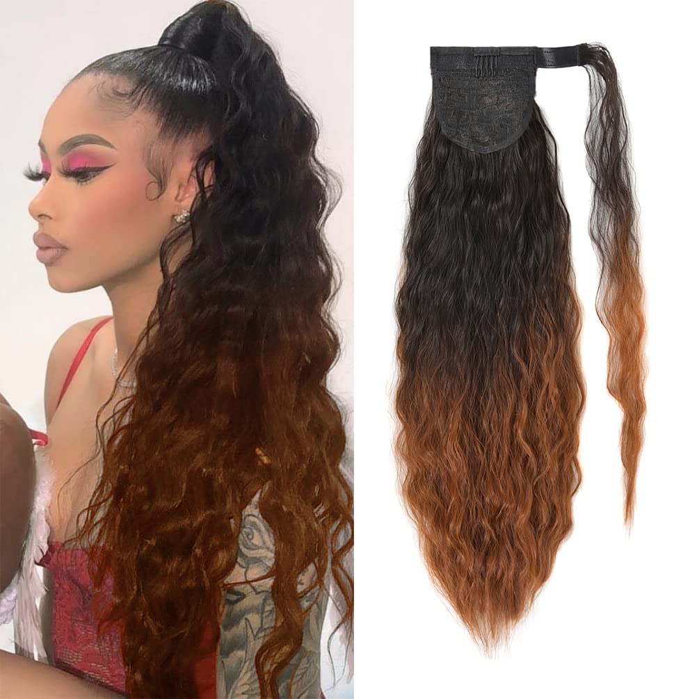Coada de Par cu scai Ombre Saten Inchis/ Blond Arama CREATA - Extensii de par București