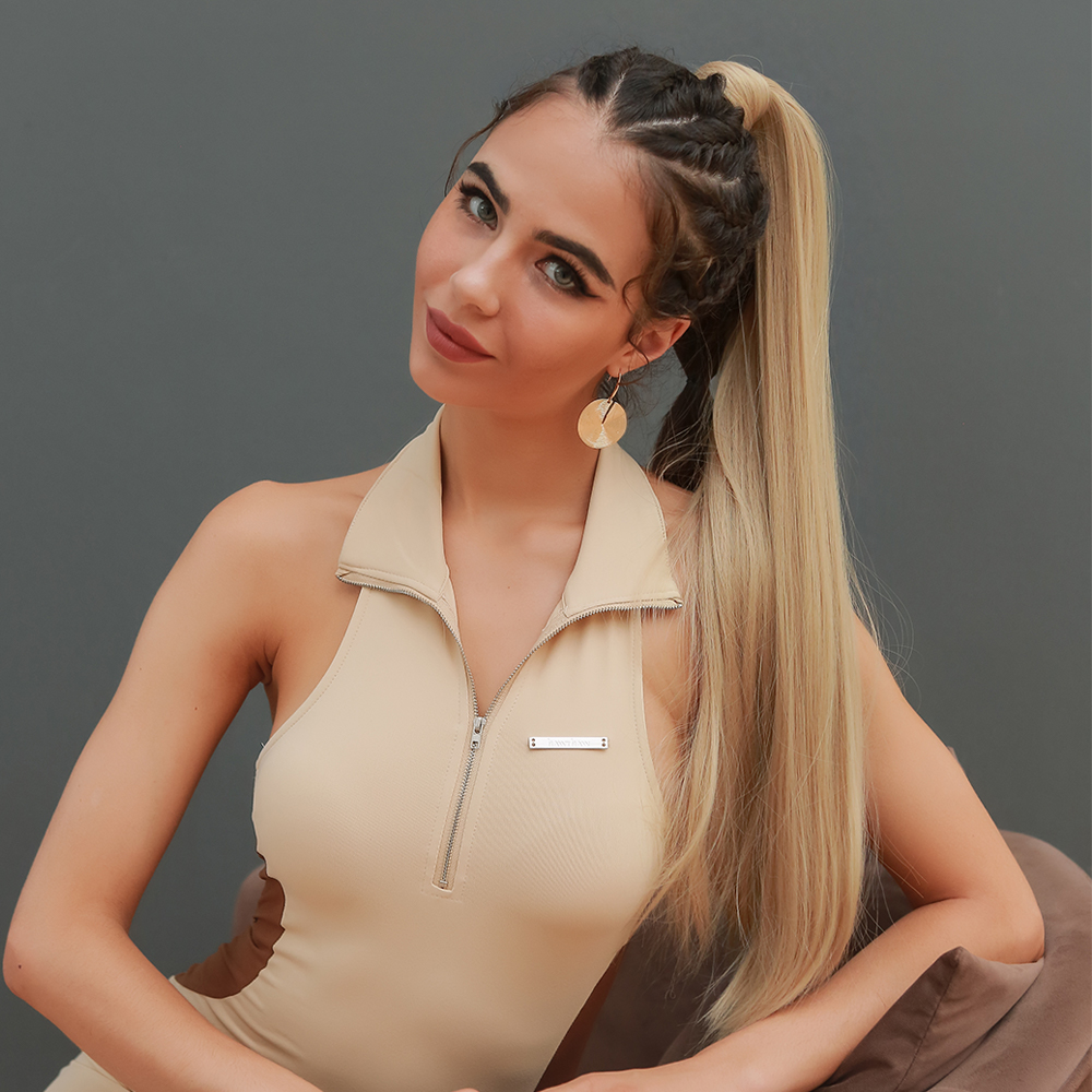 Coada de Par cu scai Blond Bej - Extensii de par București