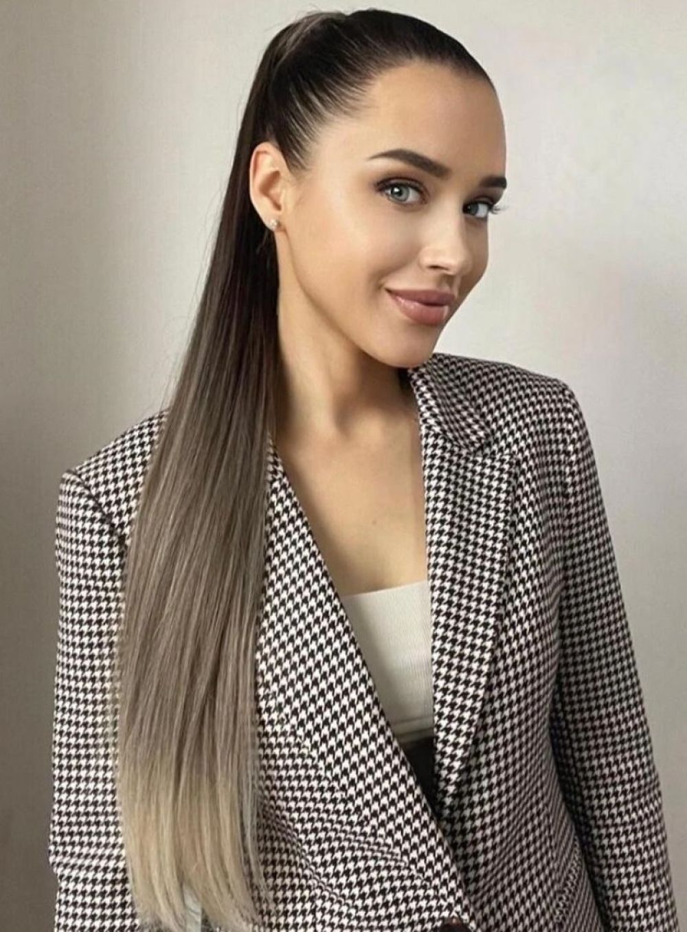 Coada de Par cu scai Ombre Saten Natural/ Blond Deschis - Extensii de par București