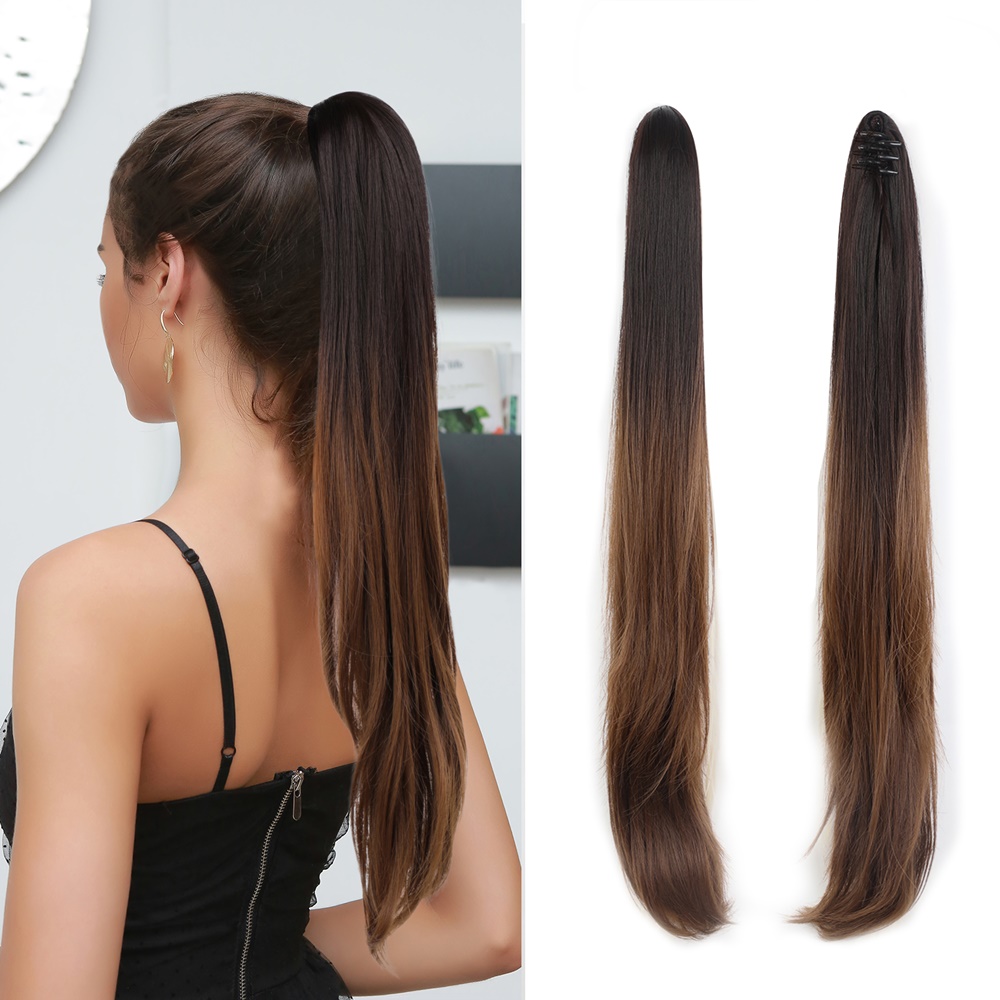 Coada de Par cu Cleste Ombre Saten Inchis/ Blond Aluna, 70 cm - Extensii de par București