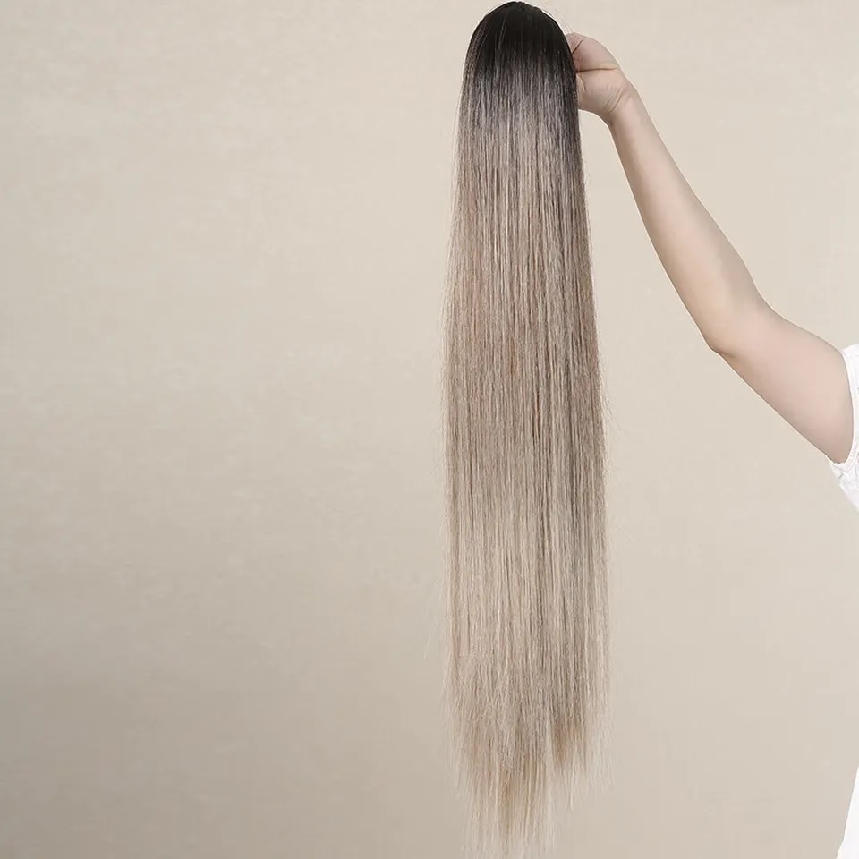 Coada cu Snur Ombre Saten Mediu/ Blond Deschis  70 cm - Extensii de par București
