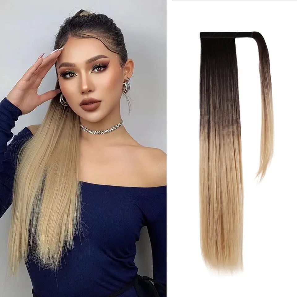 Coada de Par cu Scai Ombre Saten Mediu/ Blond Natural - Extensii de par București Coada de Par cu Scai Ombre Saten Mediu/ Blond Natural - Extensii de par București
