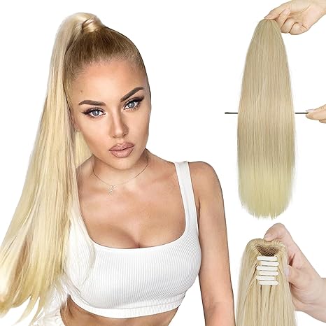 Coada Pe Cleste Blond Deschis Drept - Extensii de par București