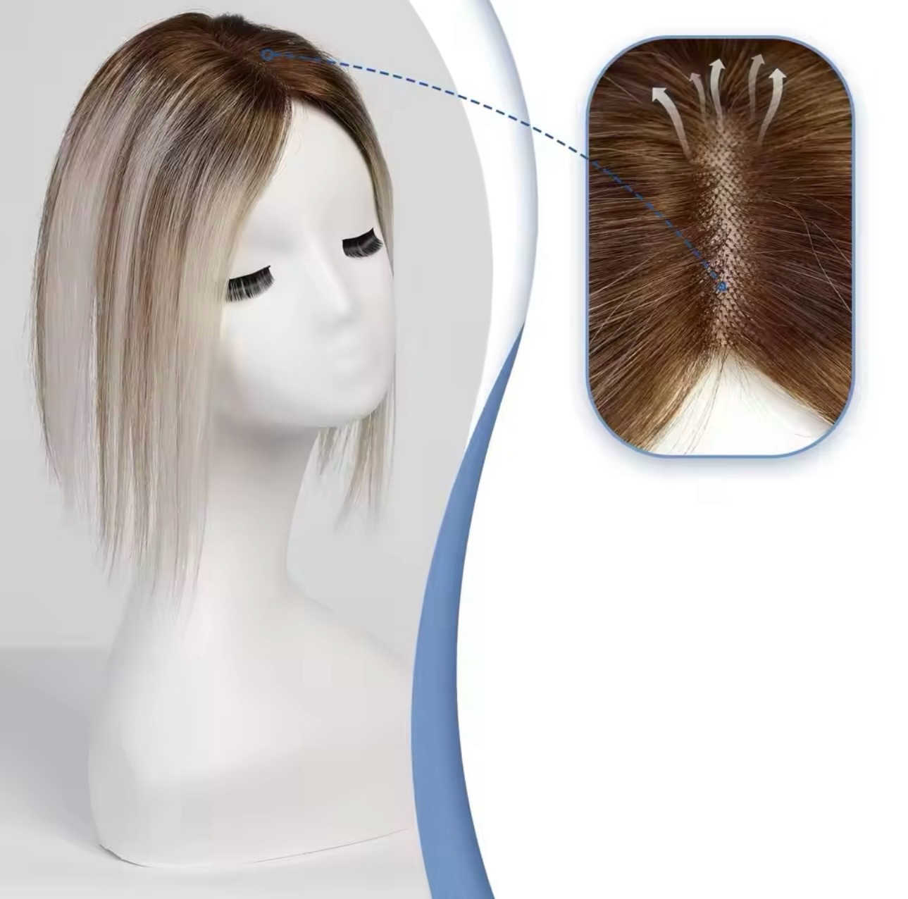 Peruca Partiala Balayage #6/ Light Grey - Extensii de par București