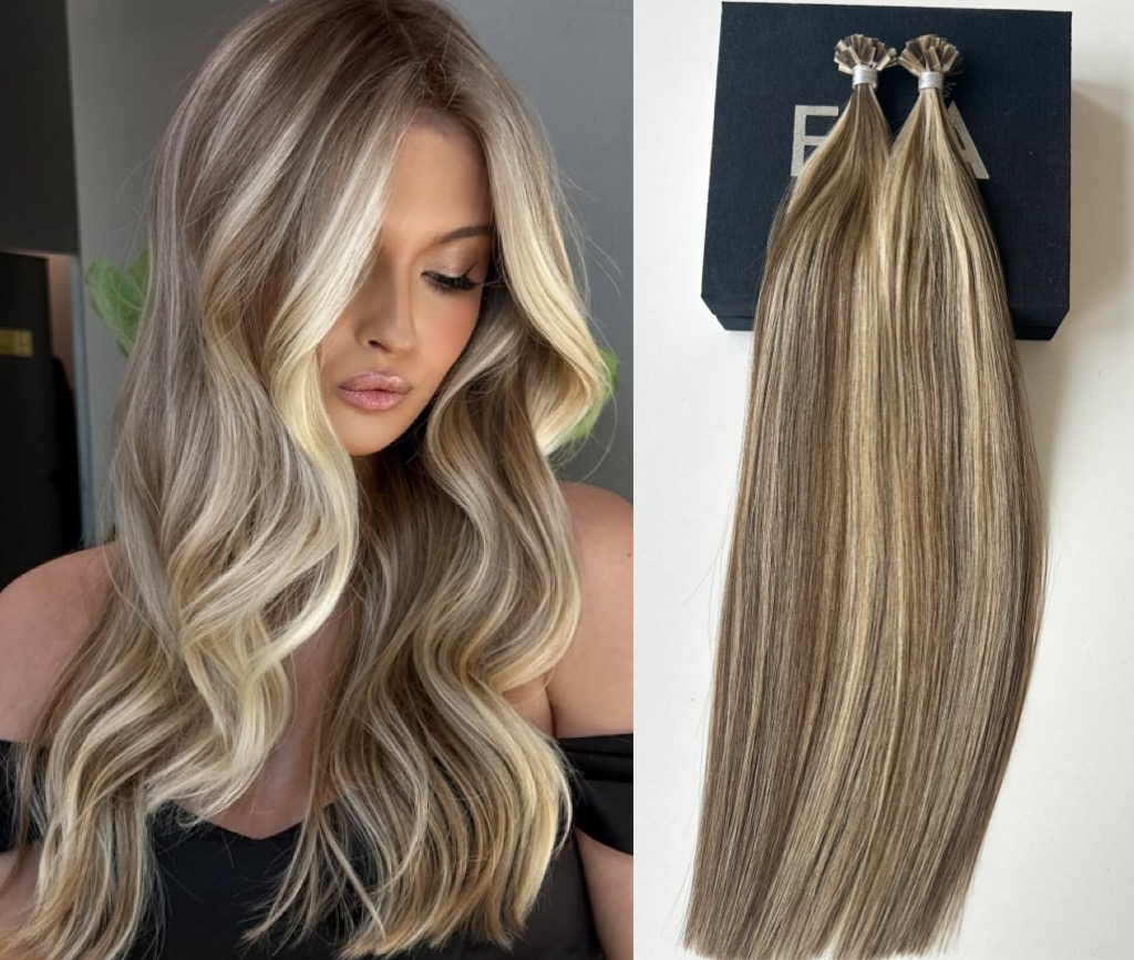 Extensii MICRO KERATINA Russian Hair Balayage #4/#14 - Extensii de par București