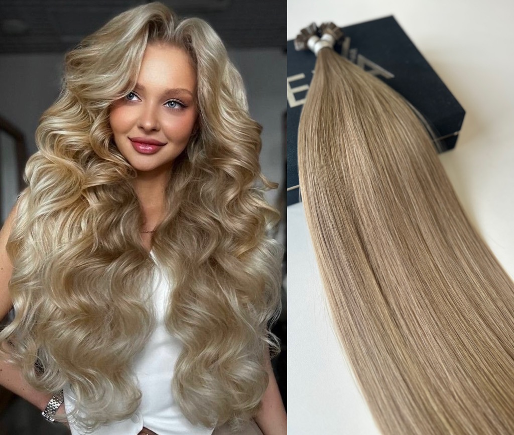 Extensii MICRO KERATINA Russian Hair Balayage #4/8/18 - Extensii de par București