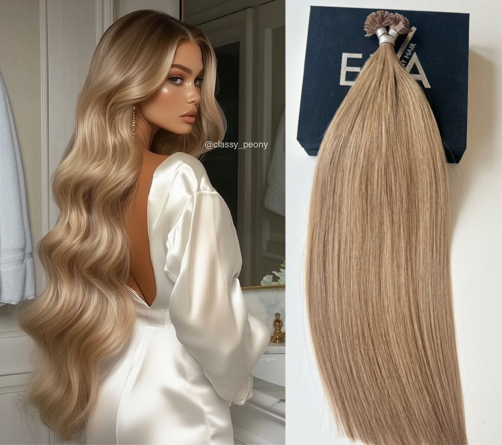 Extensii MICRO KERATINA Russian Hair Blond Frappe #12 - Extensii de par București
