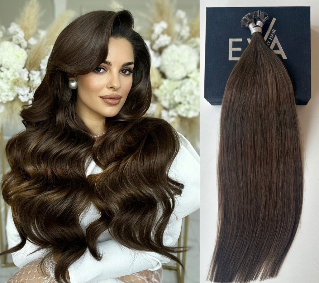 Extensii MICRO KERATINA Russian Hair Saten Inchis #2 - Extensii de par București