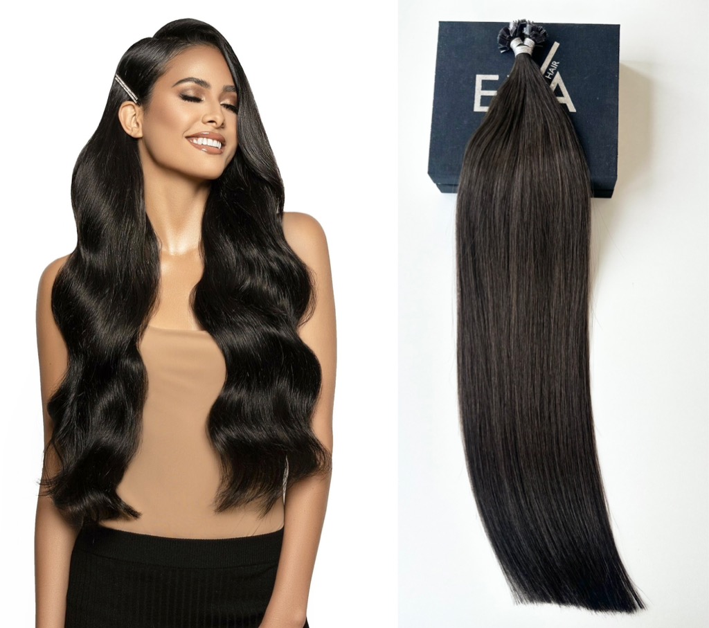 Extensii MICRO KERATINA Russian Hair Negru Natural #1B - Extensii de par București