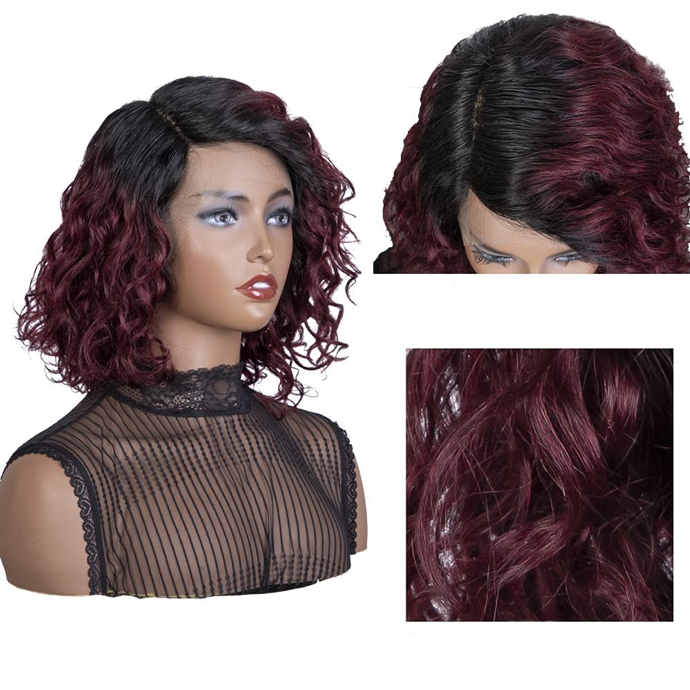 Peruca bobo balayage 1b/ burgundy ondulata - Extensii de par București Peruca bobo balayage 1b/ burgundy ondulata - Extensii de par București