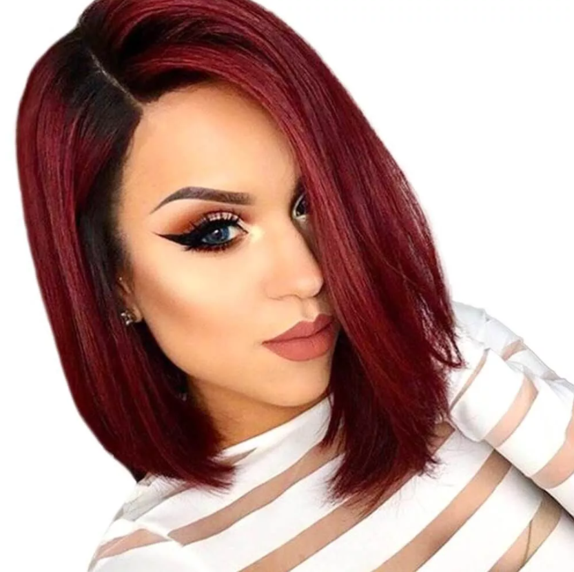 Peruca bobo balayage 1b/ burgundy - Extensii de par București