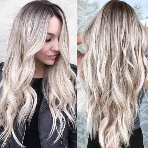 Peruca par natural Baby Grey 55cm - Full Lace - Extensii de par București