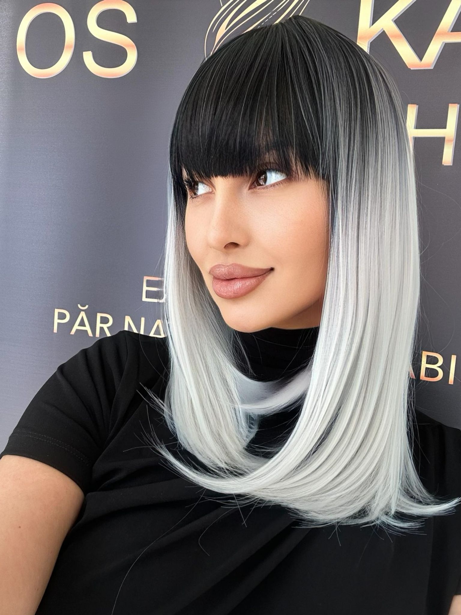 Peruca bobo ombre cu breton 1b/Grey - Extensii de par București