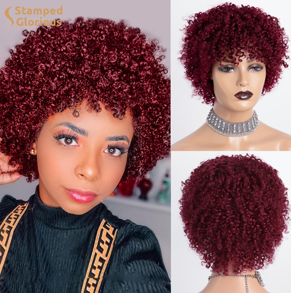 Peruca din par natural burgundy cret - Extensii de par București