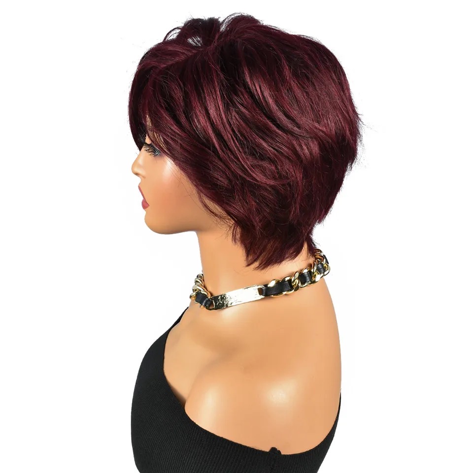 Peruca din par natural Michelle Burgundy - Extensii de par București