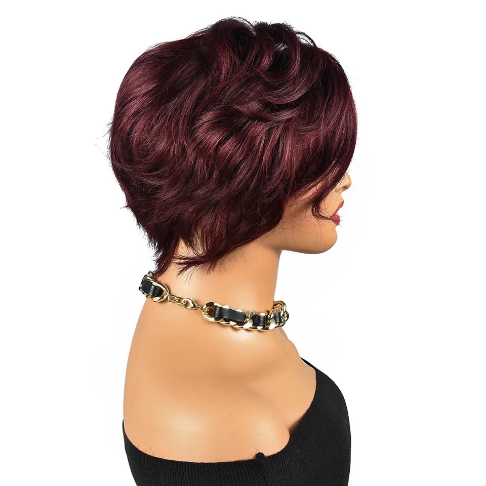Peruca din par natural Michelle Burgundy - Extensii de par București