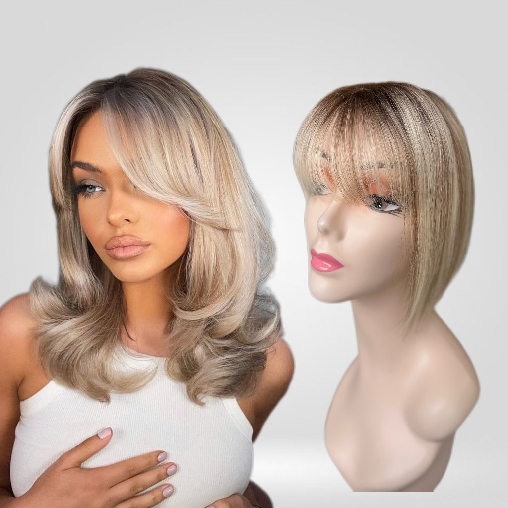 Peruca partiala cu breton Balayage #4 #60 - Extensii de par București