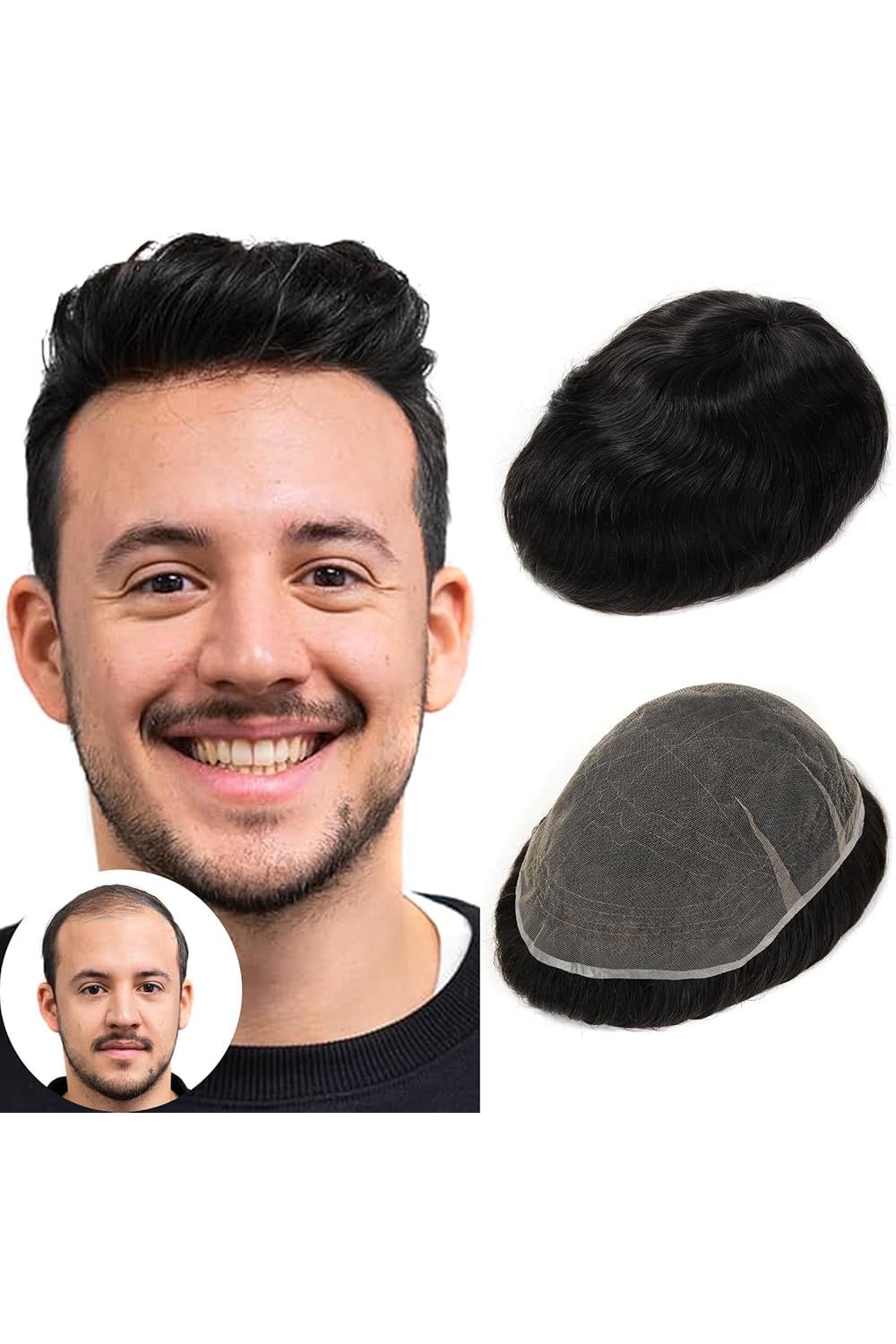 Peruca pentru barbati Negru - Extensii de par București