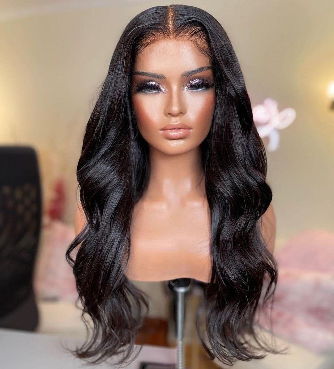 Peruca din par natural Soft Medium Black - Extensii de par București
