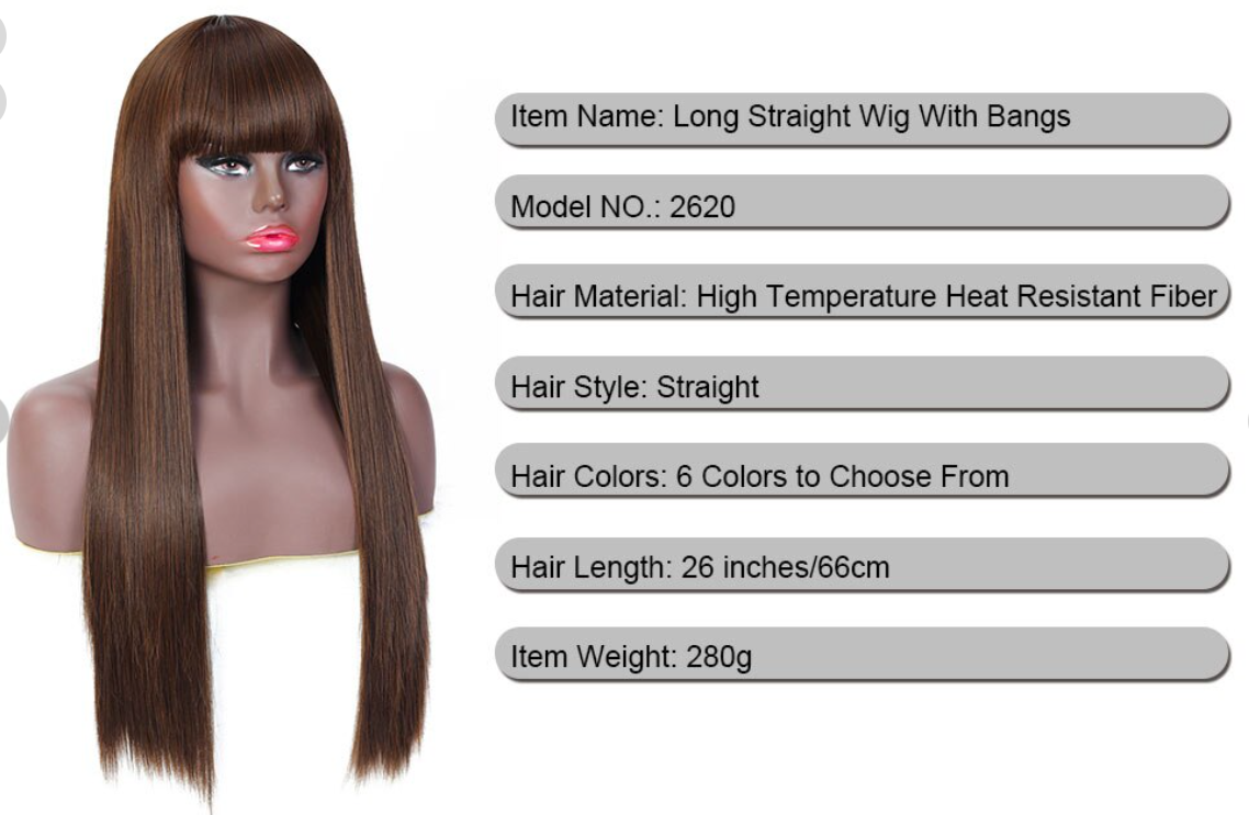 Peruca cu Breton Luxury Brown - Extensii de par București Peruca cu Breton Luxury Brown - Extensii de par București