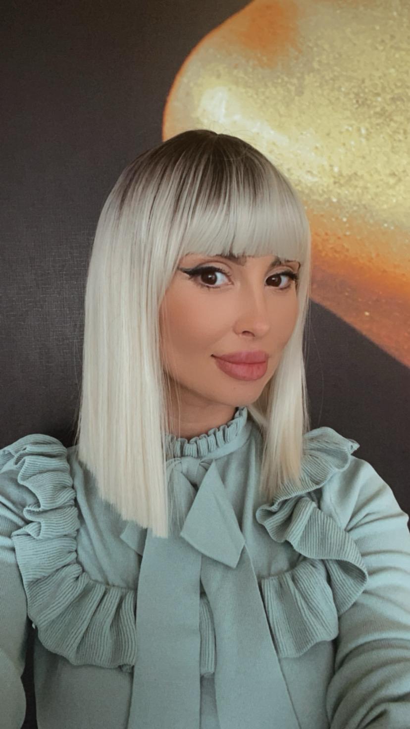 Peruca bobo ombre cu breton 1b/WHITE - Extensii de par București