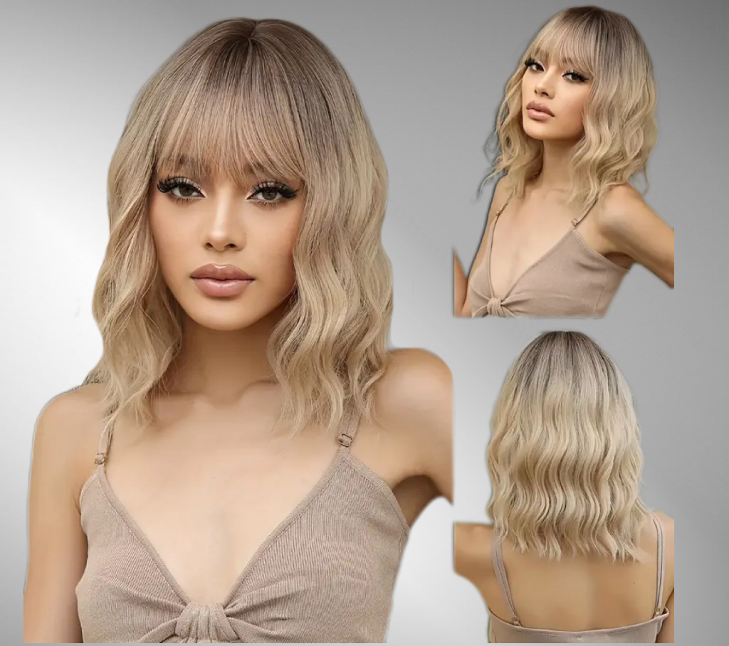 Peruca bobo ombre cu breton Natural Look - Extensii de par București