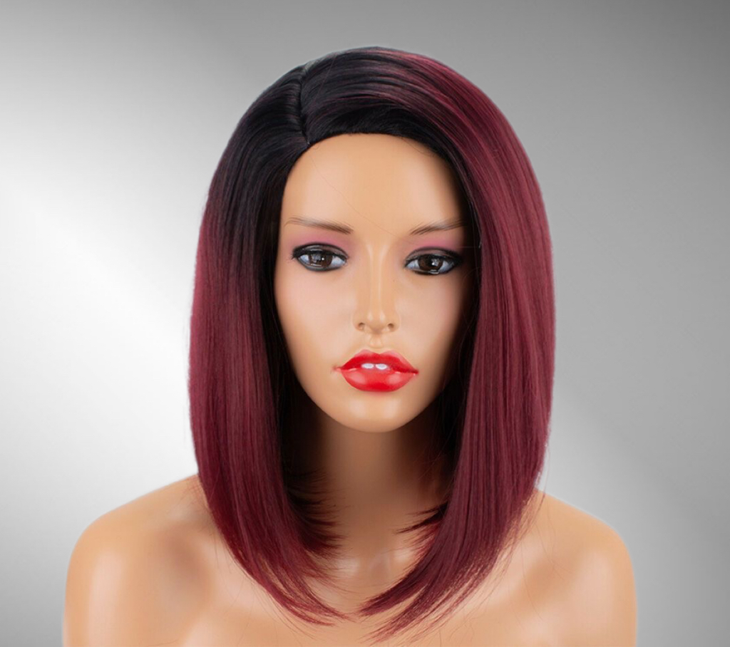 Peruca bobo ombre saten inchis / burgundy - Extensii de par București
